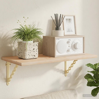 vidaXL Wall Shelf Brackets 2 pcs Antique White 21 x 21 x 3.5 cm Steel