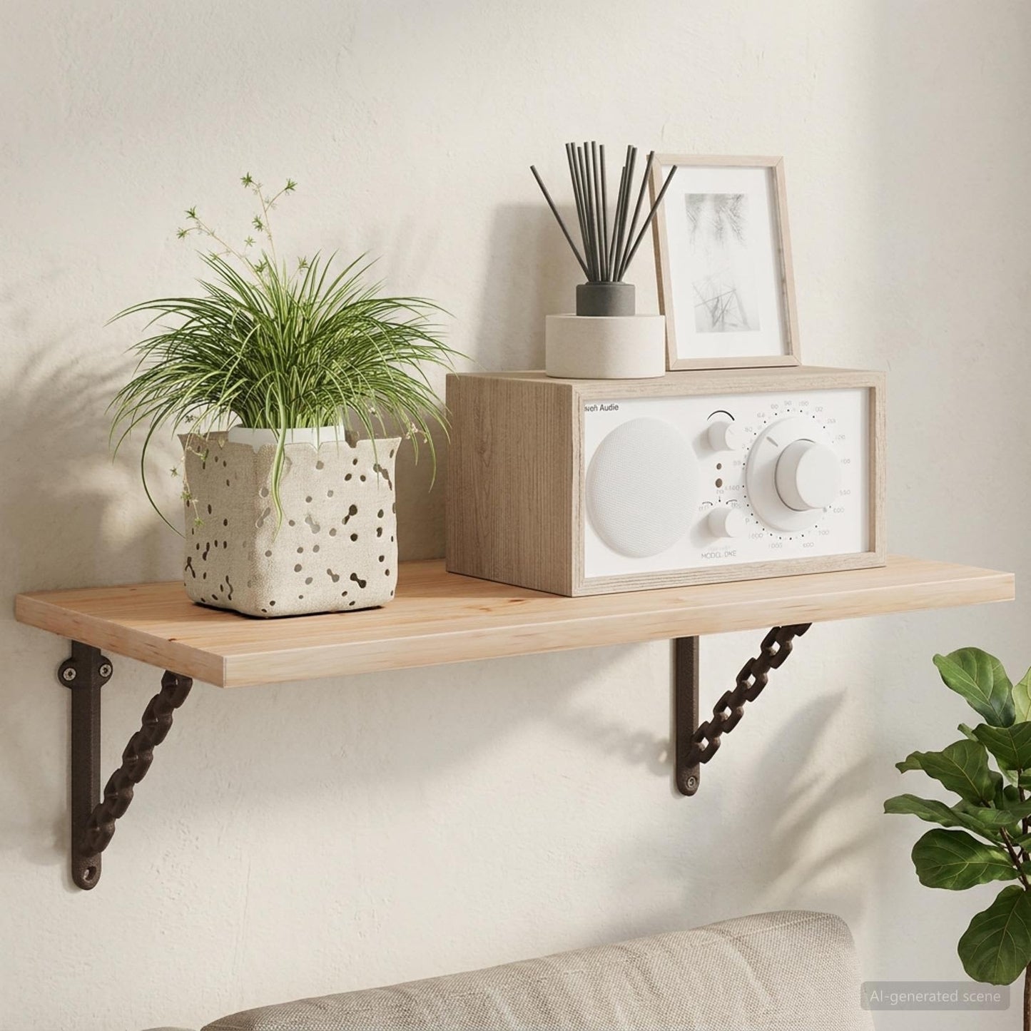 vidaXL Wall Shelf Brackets 2 pcs Antique Brown 21 x 21 x 3.5 cm Steel