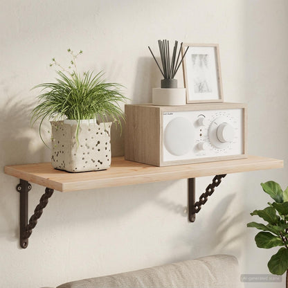 vidaXL Wall Shelf Brackets 2 pcs Antique Brown 21 x 21 x 3.5 cm Steel