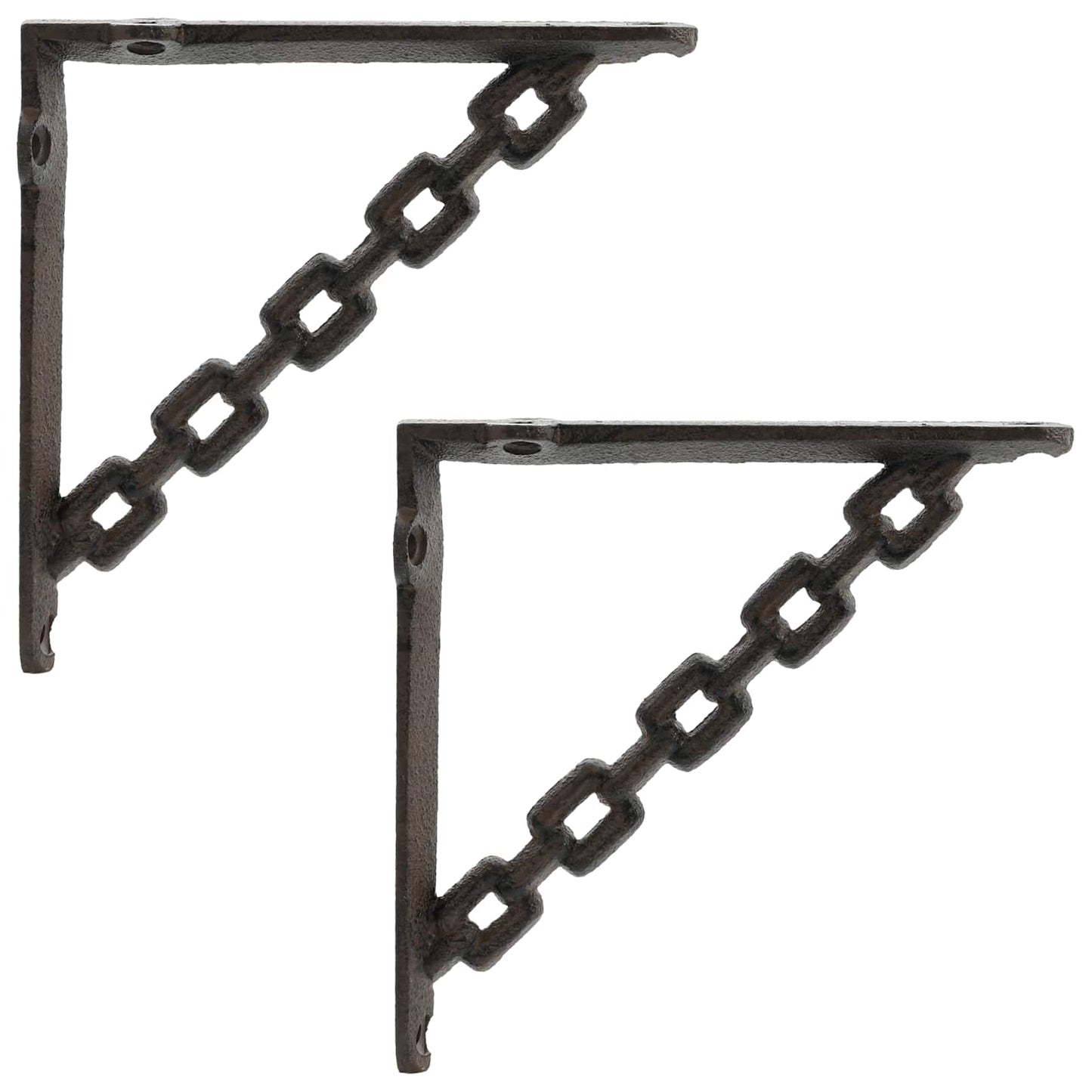 vidaXL Wall Shelf Brackets 2 pcs Antique Brown 21 x 21 x 3.5 cm Steel