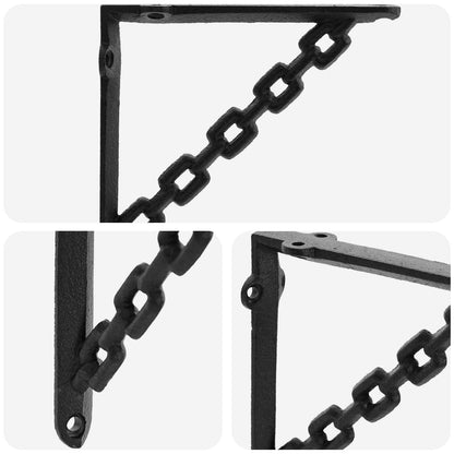 vidaXL Wall Shelf Brackets 2 pcs Black 21 x 21 x 3.5 cm Steel