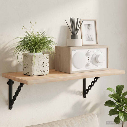 vidaXL Wall Shelf Brackets 12 pcs Black 21 x 21 x 3.5 cm Steel