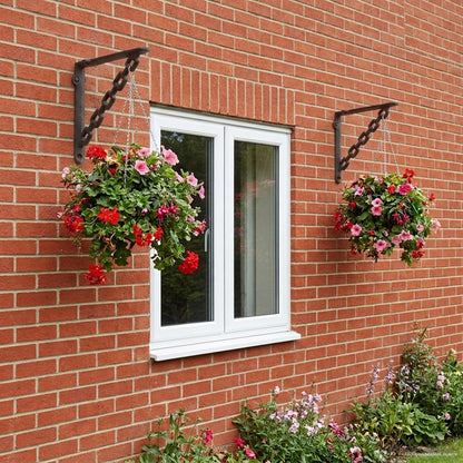 vidaXL Wall Shelf Brackets 12 pcs Black 21 x 21 x 3.5 cm Steel
