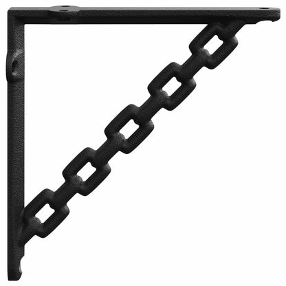 vidaXL Wall Shelf Brackets 12 pcs Black 21 x 21 x 3.5 cm Steel