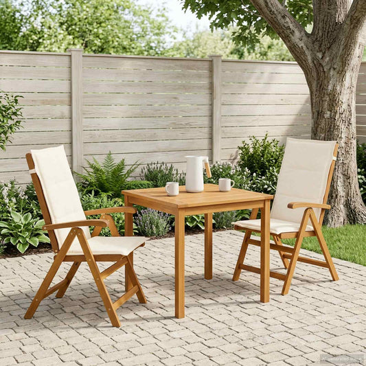 vidaXL Reclining Garden Chairs 2 pcs Natural Solid Acacia Wood