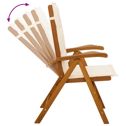 vidaXL Reclining Garden Chairs 2 pcs Natural Solid Acacia Wood
