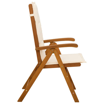 vidaXL Reclining Garden Chairs 2 pcs Natural Solid Acacia Wood