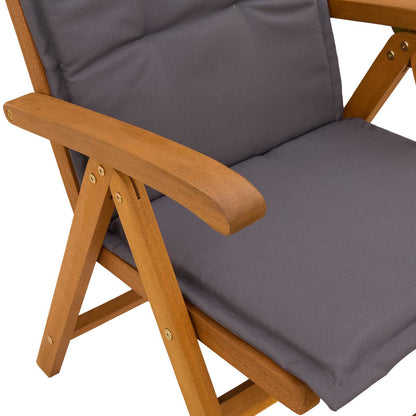 vidaXL Reclining Garden Chairs 2 pcs Natural Solid Acacia Wood