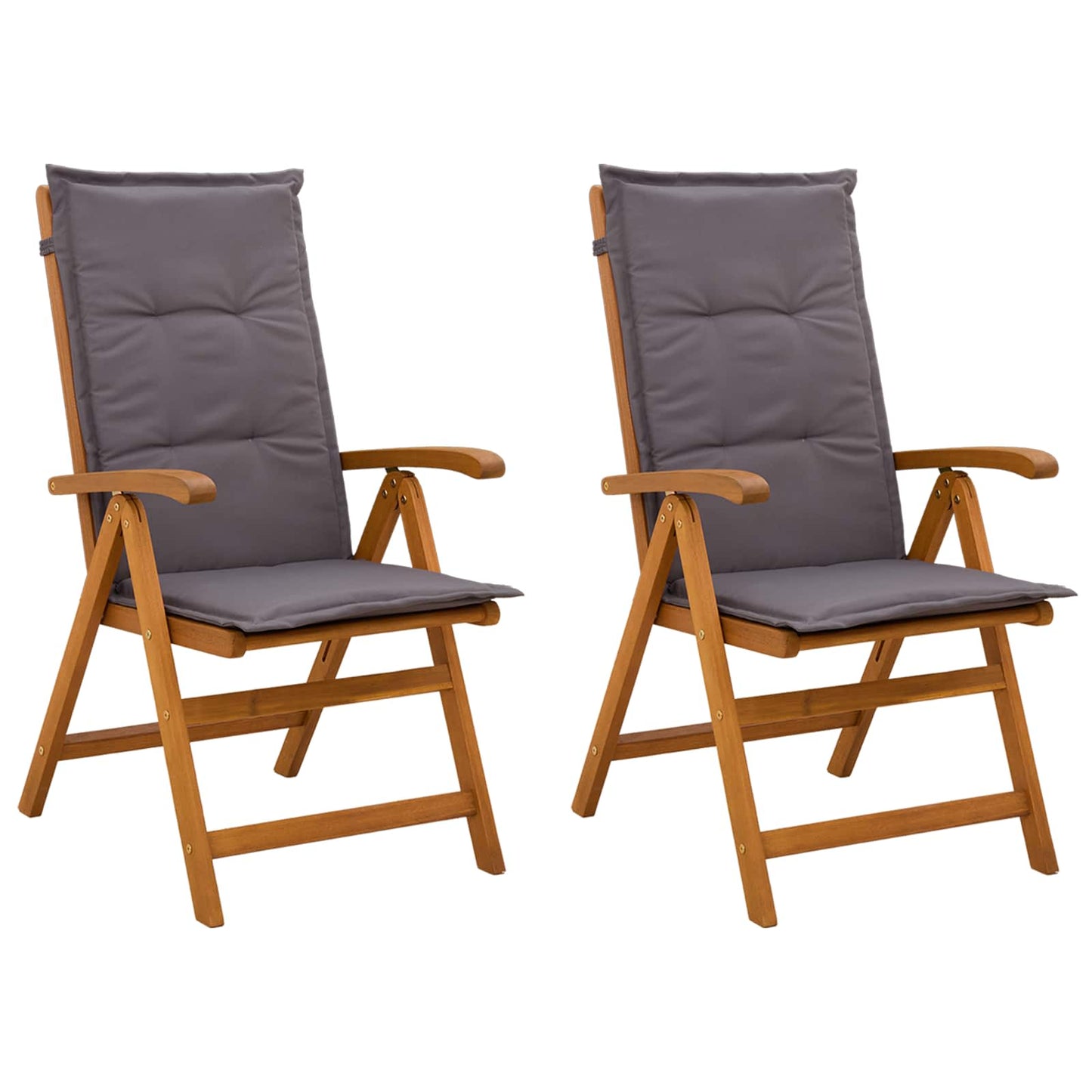 vidaXL Reclining Garden Chairs 2 pcs Natural Solid Acacia Wood