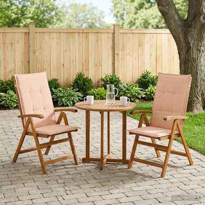 vidaXL Reclining Garden Chairs 2 pcs Natural Solid Acacia Wood
