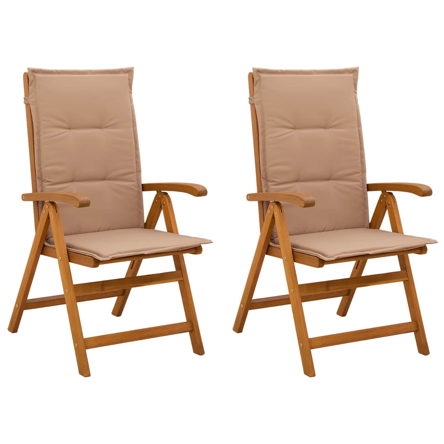 vidaXL Reclining Garden Chairs 2 pcs Natural Solid Acacia Wood