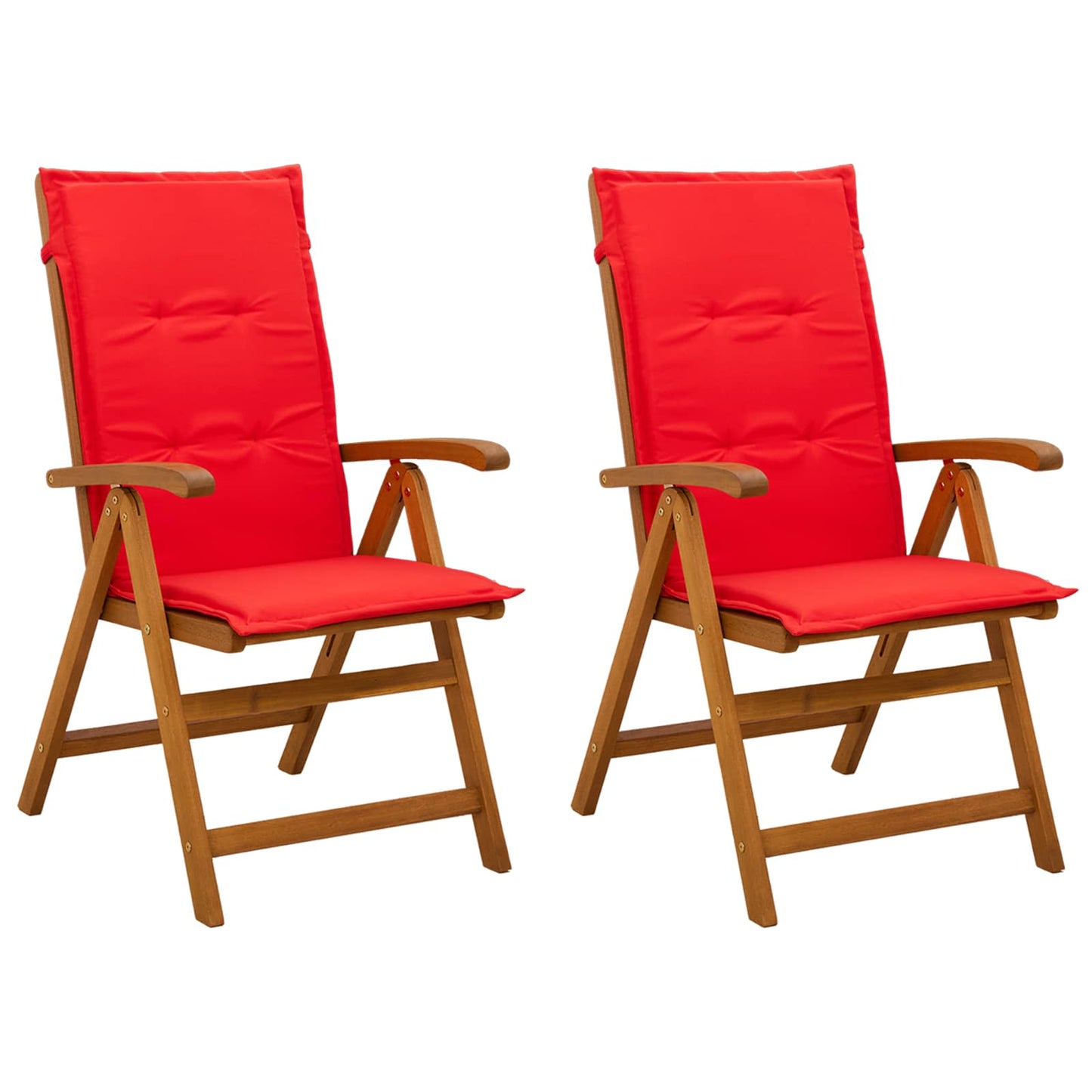 vidaXL Reclining Garden Chairs 2 pcs Natural Solid Acacia Wood