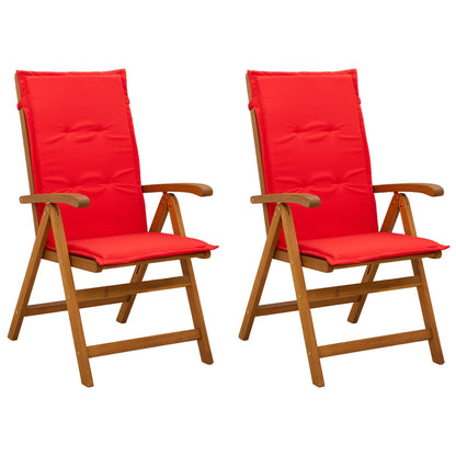 vidaXL Reclining Garden Chairs 2 pcs Natural Solid Acacia Wood