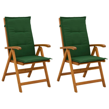 vidaXL Reclining Garden Chairs 2 pcs Natural Solid Acacia Wood