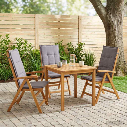 vidaXL Reclining Garden Chairs 3 pcs Natural Solid Acacia Wood
