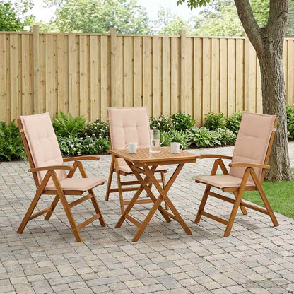 vidaXL Reclining Garden Chairs 3 pcs Natural Solid Acacia Wood