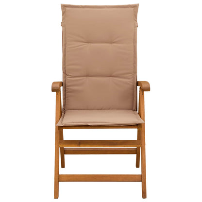 vidaXL Reclining Garden Chairs 3 pcs Natural Solid Acacia Wood