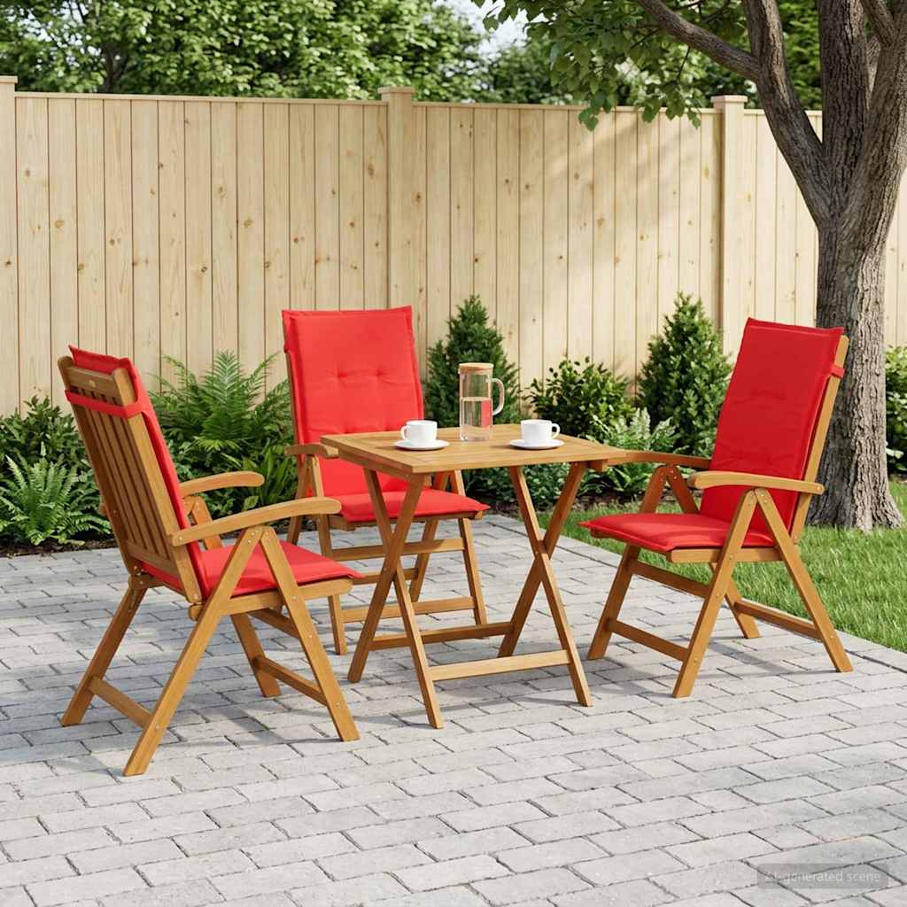 vidaXL Reclining Garden Chairs 3 pcs Natural Solid Acacia Wood