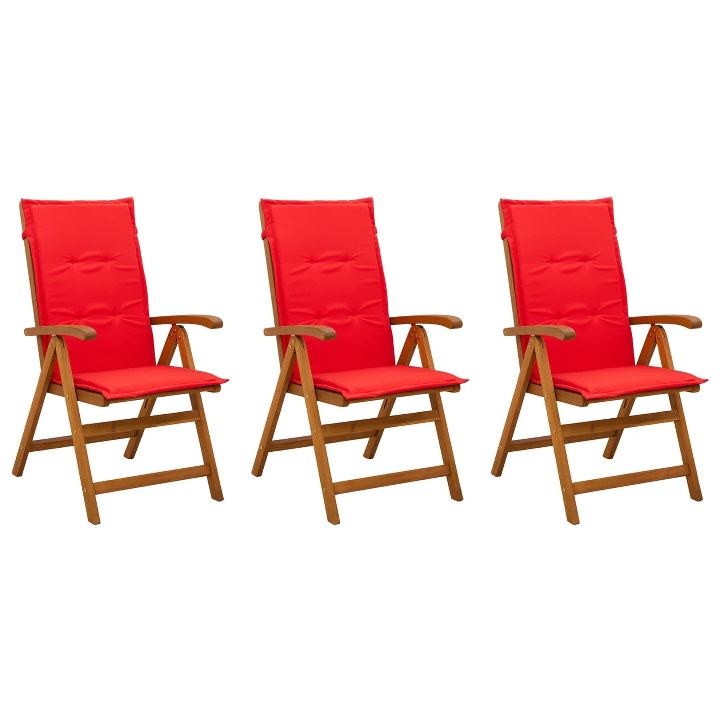 vidaXL Reclining Garden Chairs 3 pcs Natural Solid Acacia Wood
