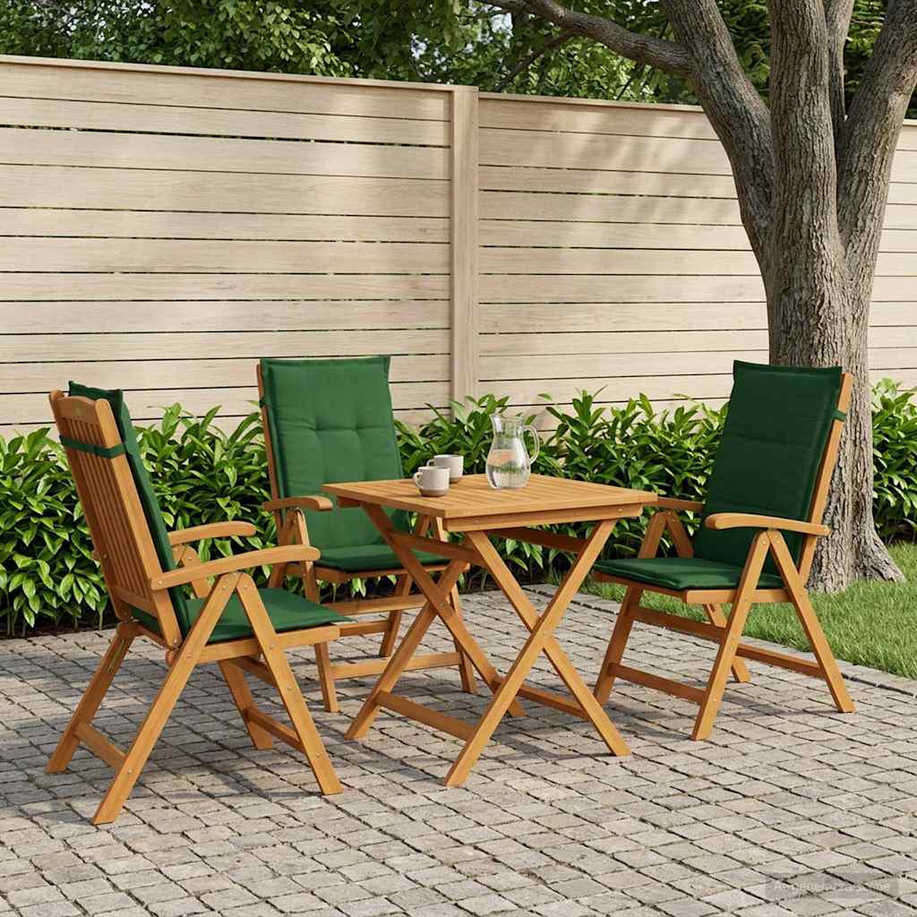 vidaXL Reclining Garden Chairs 3 pcs Natural Solid Acacia Wood