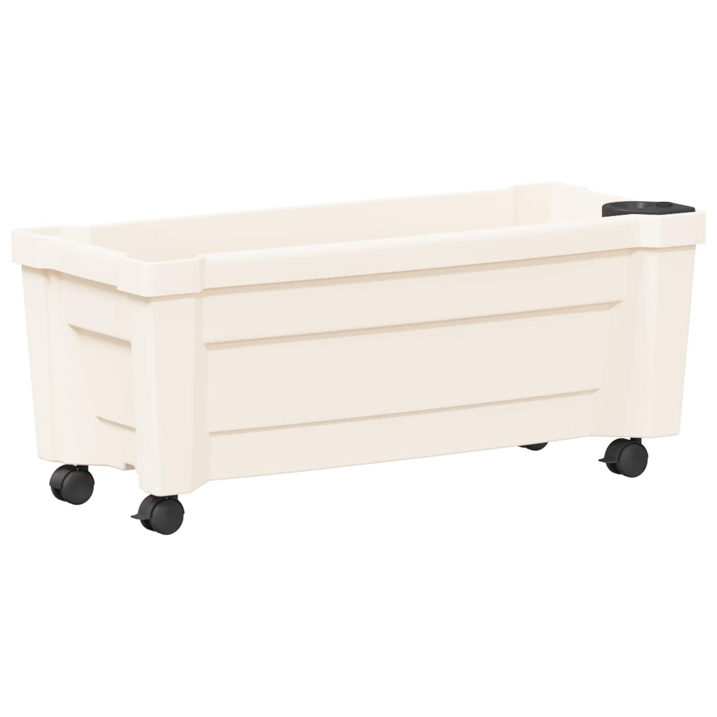 vidaXL Calypso Planter with Wheels White 79 x 35 x 33 cm PP