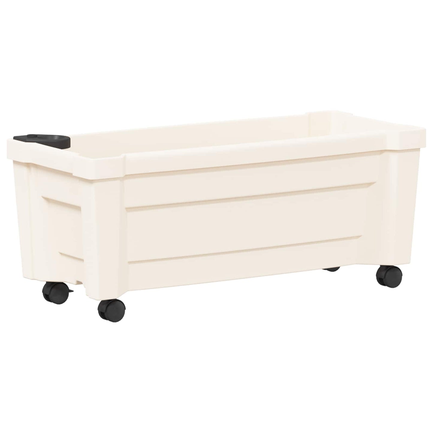 vidaXL Calypso Planter with Wheels White 79 x 35 x 33 cm PP
