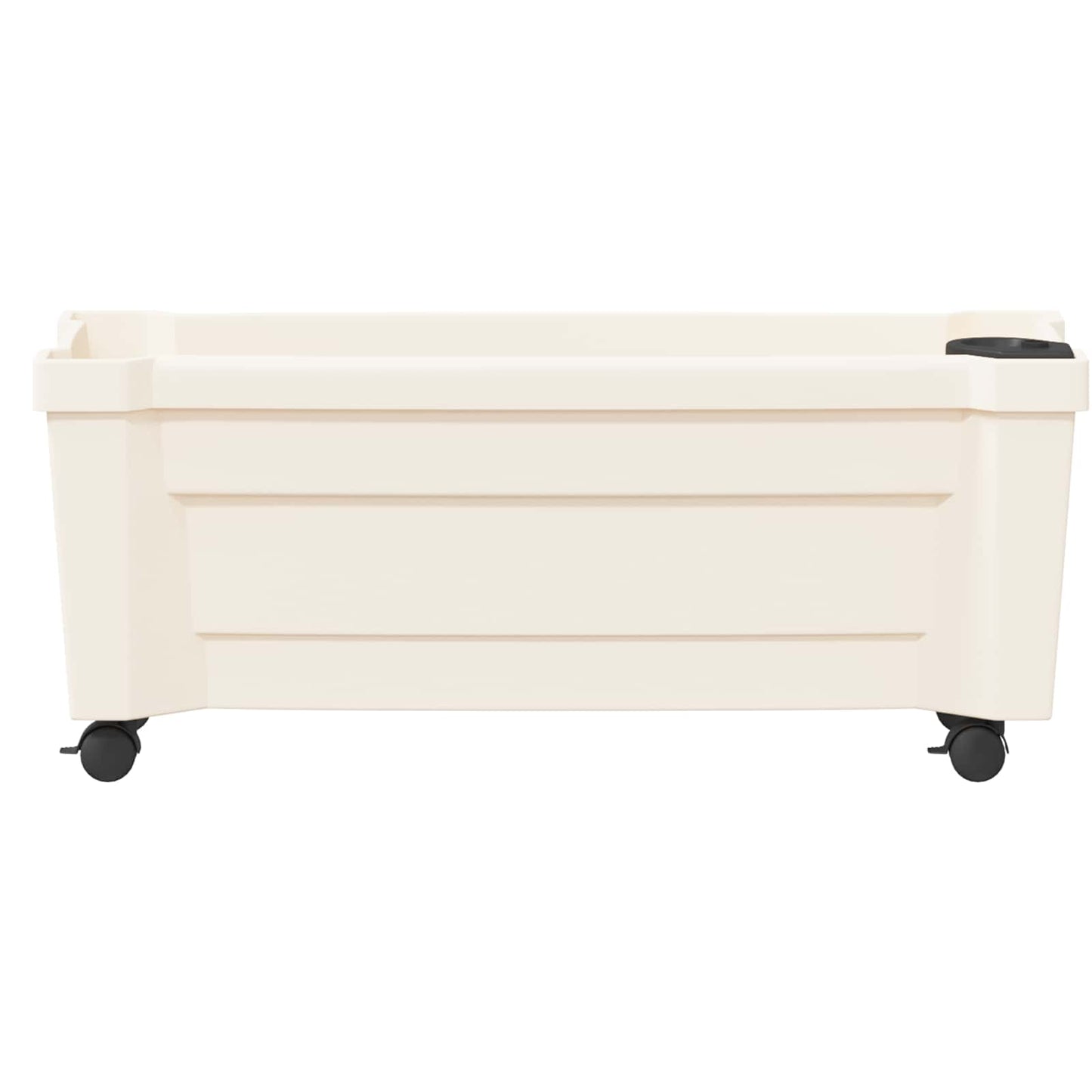 vidaXL Calypso Planter with Wheels White 79 x 35 x 33 cm PP