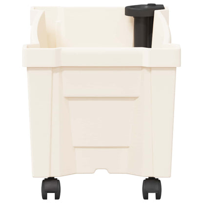 vidaXL Calypso Planter with Wheels White 79 x 35 x 33 cm PP