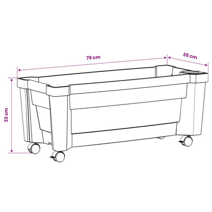 vidaXL Calypso Planter with Wheels White 79 x 35 x 33 cm PP