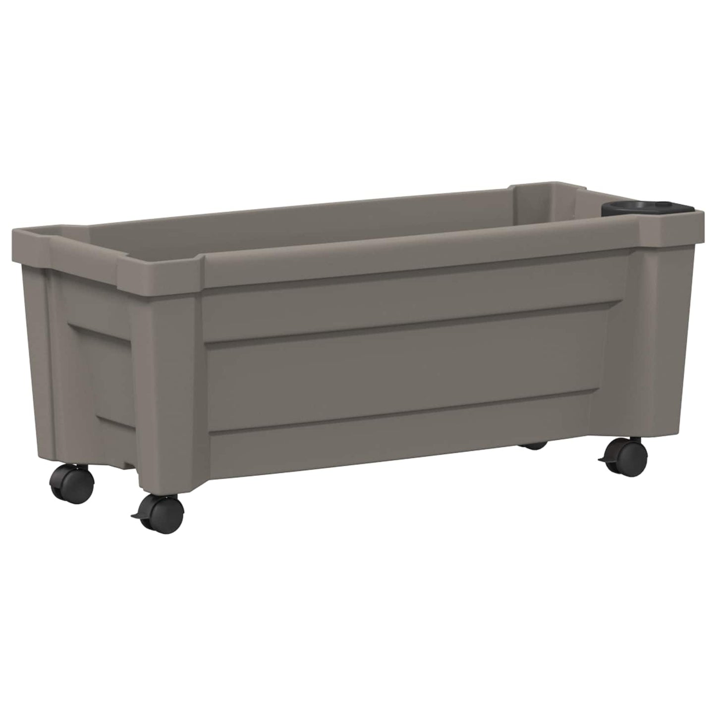 vidaXL Calypso Planter with Wheels Grey 79 x 35 x 33 cm PP