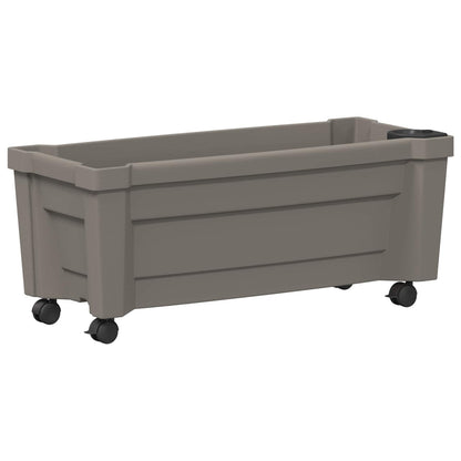 vidaXL Calypso Planter with Wheels Grey 79 x 35 x 33 cm PP
