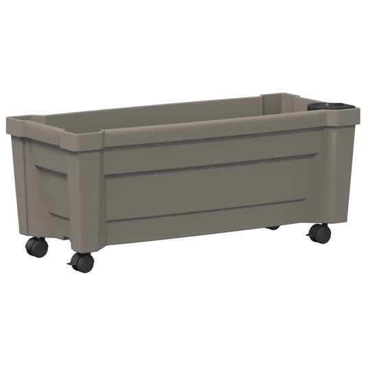 vidaXL Calypso Planter with Wheels Grey 79 x 35 x 33 cm PP