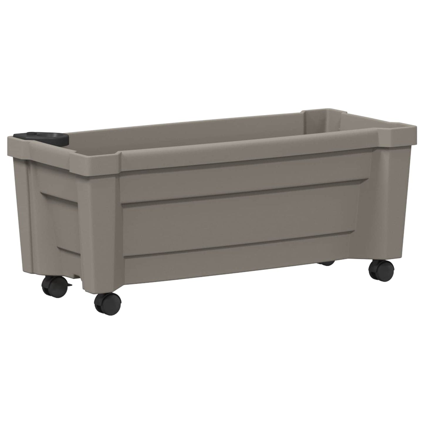vidaXL Calypso Planter with Wheels Grey 79 x 35 x 33 cm PP