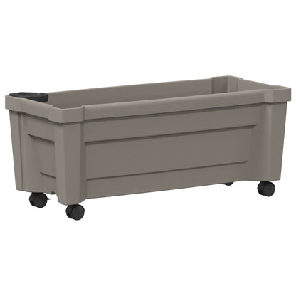 vidaXL Calypso Planter with Wheels Grey 79 x 35 x 33 cm PP