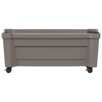 vidaXL Calypso Planter with Wheels Grey 79 x 35 x 33 cm PP