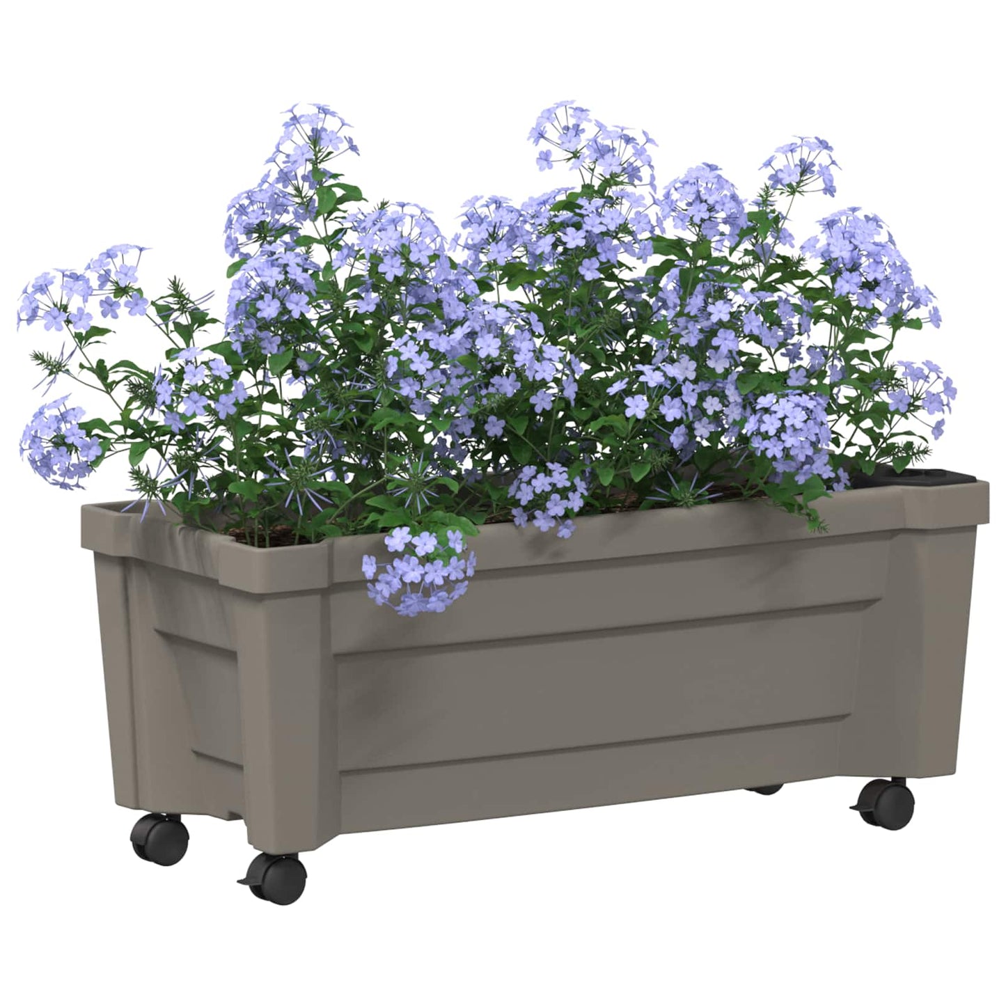 vidaXL Calypso Planter with Wheels Grey 79 x 35 x 33 cm PP