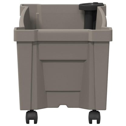 vidaXL Calypso Planter with Wheels Grey 79 x 35 x 33 cm PP