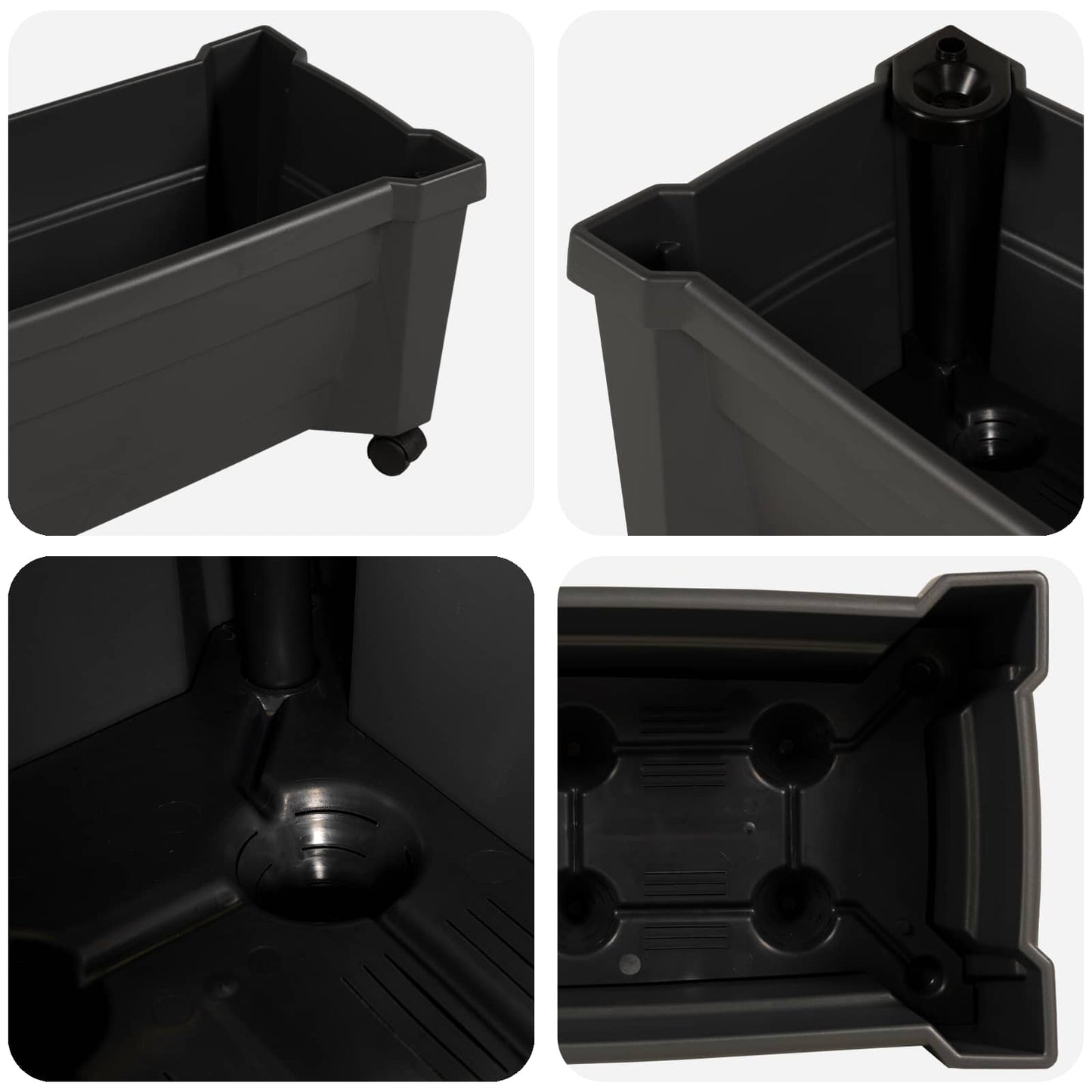 vidaXL Calypso Planter with Wheels Anthracite 79 x 35 x 33 cm PP