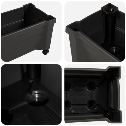 vidaXL Calypso Planter with Wheels Anthracite 79 x 35 x 33 cm PP