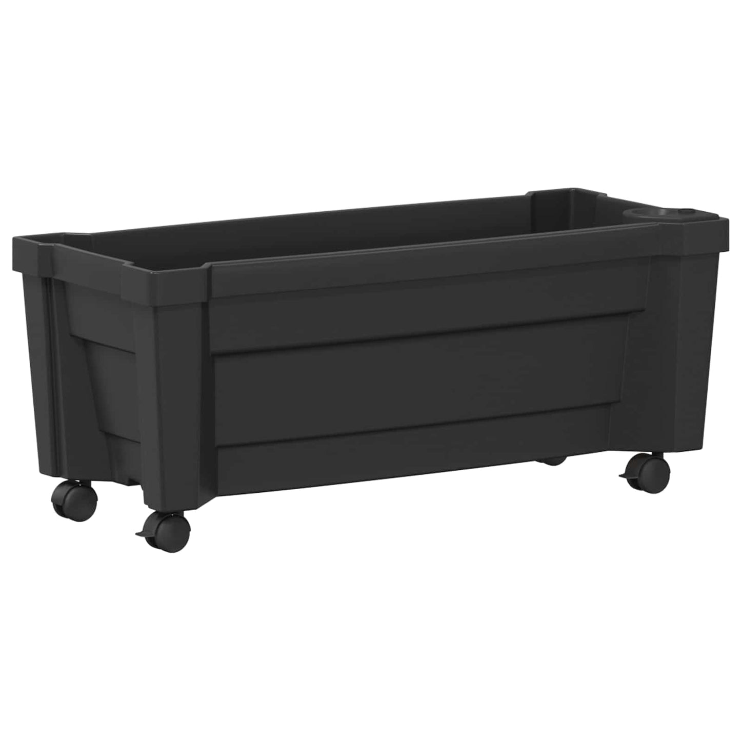 vidaXL Calypso Planter with Wheels Anthracite 79 x 35 x 33 cm PP