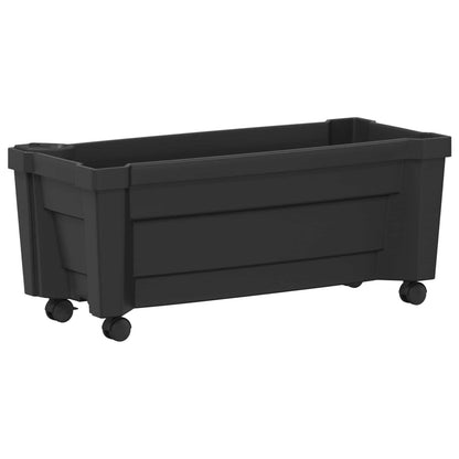 vidaXL Calypso Planter with Wheels Anthracite 79 x 35 x 33 cm PP