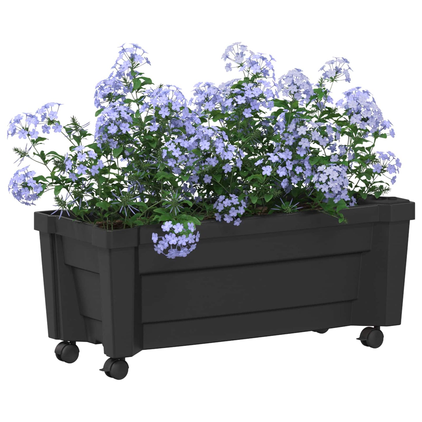 vidaXL Calypso Planter with Wheels Anthracite 79 x 35 x 33 cm PP