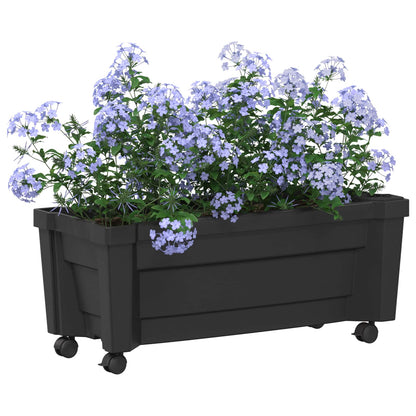 vidaXL Calypso Planter with Wheels Anthracite 79 x 35 x 33 cm PP