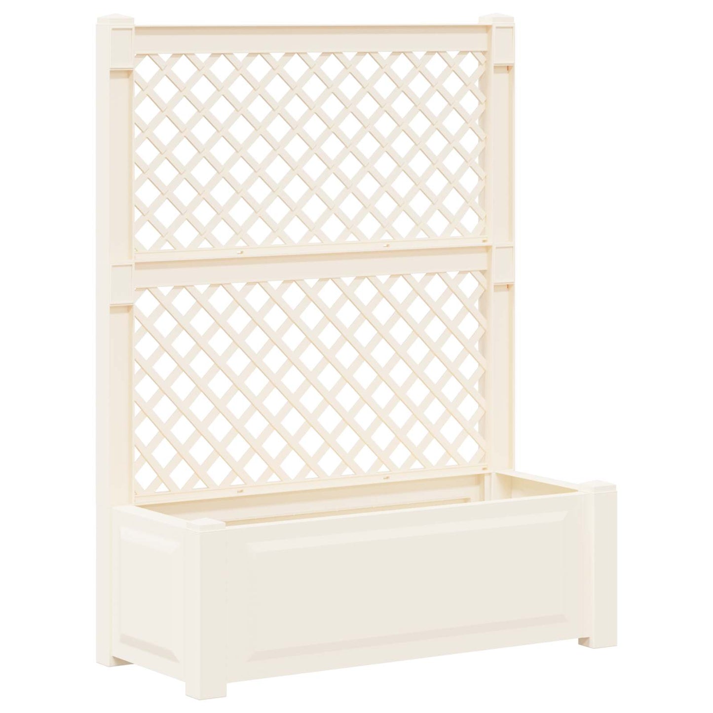 vidaXL Big Planter with Trellis White 99.5 x 43 x 133.5 cm PP