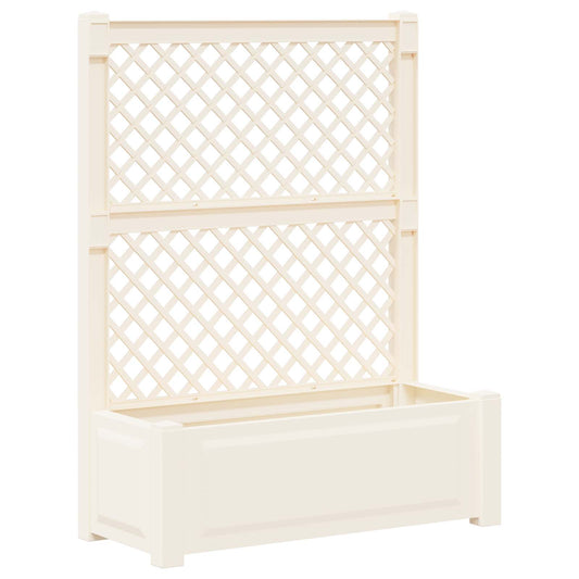 vidaXL Big Planter with Trellis White 99.5 x 43 x 133.5 cm PP