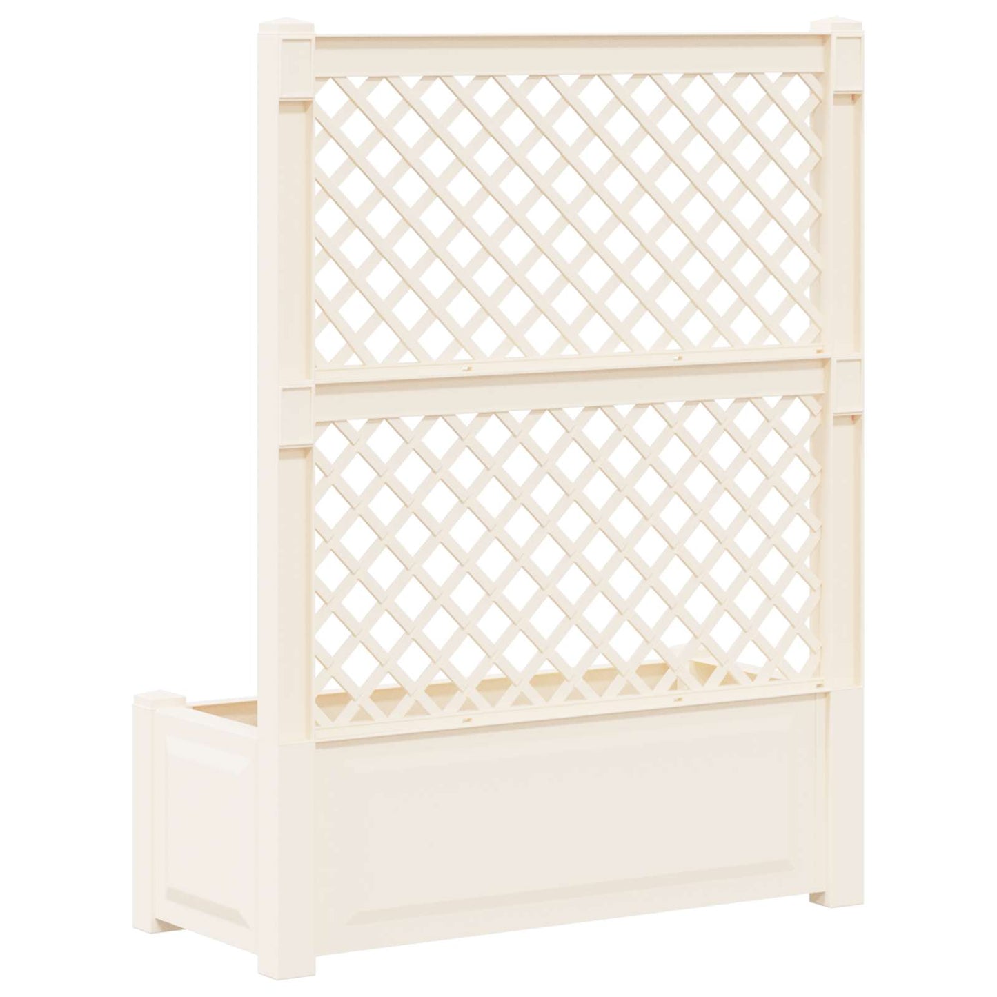 vidaXL Big Planter with Trellis White 99.5 x 43 x 133.5 cm PP