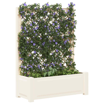 vidaXL Big Planter with Trellis White 99.5 x 43 x 133.5 cm PP