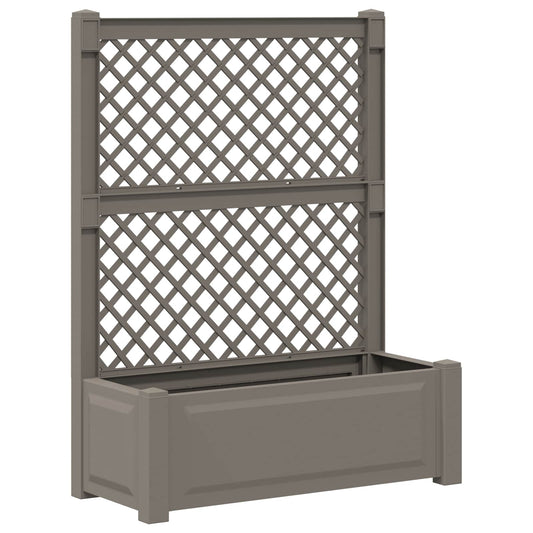 vidaXL Big Planter with Trellis Grey 99.5 x 43 x 133.5 cm PP