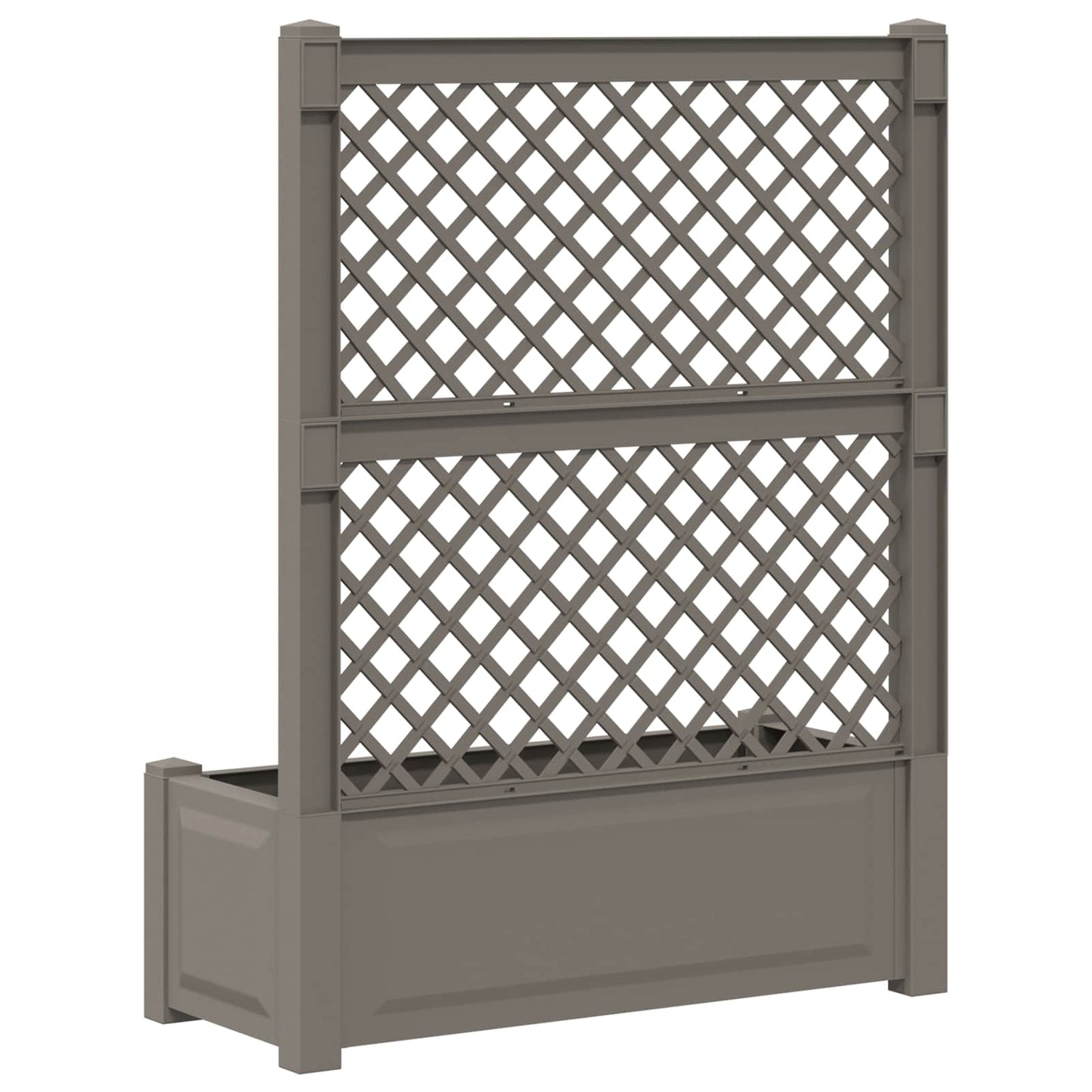 vidaXL Big Planter with Trellis Grey 99.5 x 43 x 133.5 cm PP