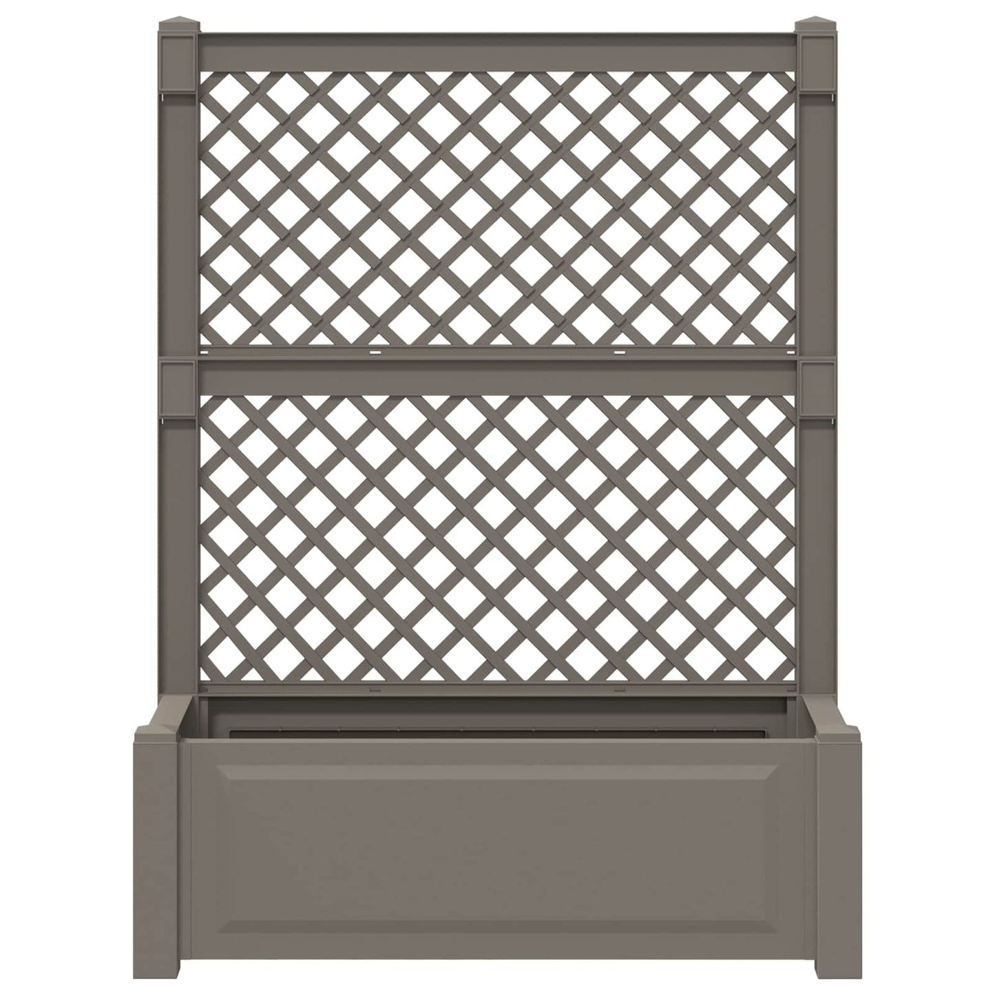 vidaXL Big Planter with Trellis Grey 99.5 x 43 x 133.5 cm PP